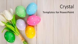  Presentation with white easter lily flowers - Slide set with tulip flowers on white background and a lemonade colored foreground