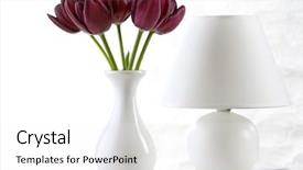  Presentation with tulip - Cool new PPT theme with tulip in vase with lamp backdrop and a  colored foreground