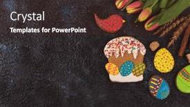  Presentation with gingerbread - PPT layouts having tulips-and-gingerbread-cookies background and a tawny brown colored foreground