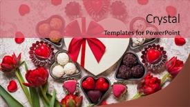  Presentation with tulips - Presentation design enhanced with tulips for valentine's day background and a coral colored foreground