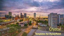  Presentation with oklahoma - Slide deck with tulsa-oklahoma-usa-downtown-city background and a tawny brown colored foreground