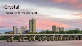  Presentation with oklahoma - Cool new slides with tulsa oklahoma usa downtown skyline backdrop and a light gray colored foreground