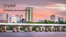  Presentation with oklahoma - Colorful presentation theme enhanced with tulsa oklahoma usa downtown skyline backdrop and a coral colored foreground
