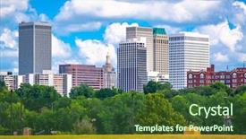  Presentation with oklahoma - Cool new slides with tulsa oklahoma usa downtown skyline backdrop and a tawny brown colored foreground