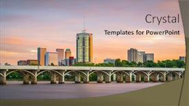  Presentation with oklahoma - Beautiful PPT theme featuring tulsa-oklahoma-usa-downtown-skyline backdrop and a light gray colored foreground