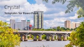  Presentation with oklahoma - Audience pleasing PPT layouts consisting of tulsa-oklahoma-usa-downtown-skyline backdrop and a light blue colored foreground