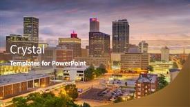  Presentation with oklahoma - Cool new slide deck with tulsa-oklahoma-usa-skyline backdrop and a tawny brown colored foreground
