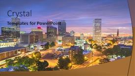  Presentation with oklahoma - Theme enhanced with tulsa-oklahoma-usa-skyline background and a teal colored foreground