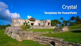  Presentation with mexico city - Theme having tulum mayan city ruins background and a  colored foreground