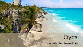  Presentation with mexico city - Audience pleasing PPT layouts consisting of tulum mayan city ruins backdrop and a coral colored foreground