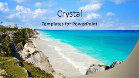  Presentation with mexico city - Colorful slides enhanced with tulum mayan city ruins backdrop and a light blue colored foreground