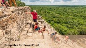 Presentation with maya - Cool new PPT theme with tulum-yucatan-peninsula-mexico-october backdrop and a lemonade colored foreground