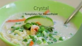  Presentation with thai food - Audience pleasing presentation design consisting of tum-kha-kai-thai-food backdrop and a mint green colored foreground