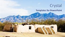 Presentation with mission - Slides consisting of tumacacori mission arizona usa background and a sky blue colored foreground