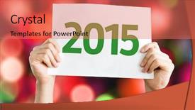  Presentation with colorful - PPT theme having 2015 card with colorful background background and a coral colored foreground
