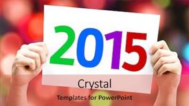  Presentation with colorful - Audience pleasing slides consisting of new year template - 2015 card with colorful background backdrop and a coral colored foreground