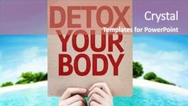 Presentation with detox - Colorful presentation design enhanced with detox your body card backdrop and a coral colored foreground