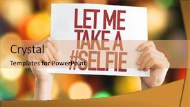  Presentation with twitter - Slide deck with social network facebook twitter - let me take a selfie background and a coral colored foreground