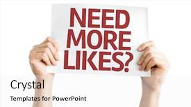  Presentation with calling card - Theme enhanced with social network facebook twitter - need more likes card isolated background and a sky blue colored foreground