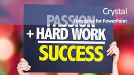  Presentation with hard work - Slide set featuring entrepreneurship skills - passion hard work success card background and a ocean colored foreground