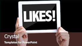  Presentation with vote - Slide set having vote me - tablet pc with text likes background and a tawny brown colored foreground