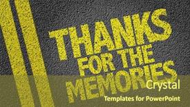  Presentation with memories - Beautiful PPT theme featuring memories written on the road backdrop and a gold colored foreground