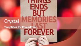  Presentation with memories - Audience pleasing theme consisting of whatsapp - things ends but memories last backdrop and a coral colored foreground