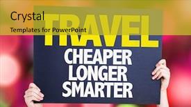  Presentation with smart card reader - PPT theme having travel cheaper longer smarter card background and a red colored foreground