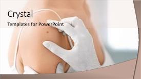  Presentation with cancer - Cool new presentation theme with tumor - dermatologist examining birthmark of patient backdrop and a lemonade colored foreground