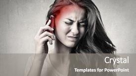  Presentation with headache - Audience pleasing theme consisting of tumor - portrait of girl backdrop and a gray colored foreground