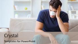  Presentation with trauma and plastic surgery - Slide deck with tumor - young man recovering healing background and a mint green colored foreground