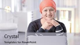  Presentation with cancer - Cool new presentation theme with tumour - mature woman ill with cancer backdrop and a light gray colored foreground