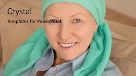  Presentation with cancer - Colorful presentation theme enhanced with tumour - mature woman with cancer backdrop and a  colored foreground