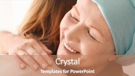  Presentation with medicine for cancer - Beautiful presentation featuring tumour - woman hugging her mother backdrop and a coral colored foreground