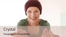  Presentation with cancer - Audience pleasing slides consisting of tumour - young woman with cancer backdrop and a soft green colored foreground