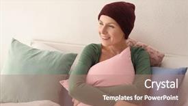  Presentation with cancer - Slides enhanced with tumour - young woman with cancer background and a coral colored foreground