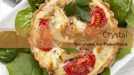  Presentation with tuna - Colorful presentation theme enhanced with tuna and feta cheese tart backdrop and a gold colored foreground