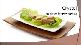 Presentation with tuna - Slides having tuna and salad background and a white colored foreground