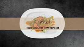  Presentation with appetizers - Slides having tuna-bruschetta-on-white-plate background and a coral colored foreground