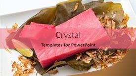  Presentation with seaweed - Slides having tuna-fillet-on-the-kombu background and a coral colored foreground