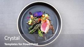  Presentation with tuna fish - Amazing slide deck having violet fries - modern fried tuna fish filet backdrop and a gray colored foreground