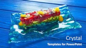  Presentation with fish tuna - Audience pleasing presentation theme consisting of tuna-fish-tartare-tartar backdrop and a ocean colored foreground