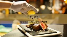  Presentation with tuna - Presentation theme enhanced with tuna for serving in restaurant background and a gold colored foreground