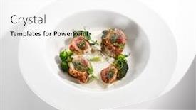  Presentation with spicy food - Cool new presentation with tuna-in-crispy-breading-close backdrop and a white colored foreground