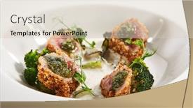  Presentation with spicy food - Theme with tuna-in-crispy-breading-close background and a lemonade colored foreground