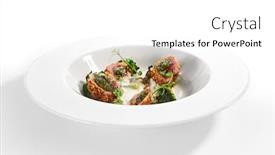  Presentation with spicy food - Colorful PPT layouts enhanced with tuna-in-crispy-breading-close backdrop and a white colored foreground