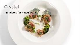  Presentation with spicy food - PPT layouts consisting of tuna-in-crispy-breading-top background and a white colored foreground