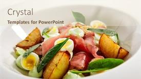  Presentation with tuna fish - Colorful slides enhanced with tuna-salad-baked-potatoes backdrop and a lemonade colored foreground