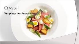  Presentation with fish tuna - Slides featuring tuna-salad-baked-potatoes background and a white colored foreground