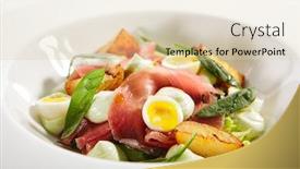  Presentation with fish tuna - Audience pleasing slide set consisting of tuna-salad-baked-potatoes backdrop and a lemonade colored foreground